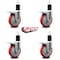 Service Caster 5'' Red Poly Swivel 1-3/4'' Expanding Stem Caster Set Total Lock Brake, 4PK SCC-EXTTL20S514-PPUB-RED-134-4 - alternate 4